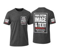 Personalisiertes T -Shirt mit eigenem Foto, Logo oder Text, Druck vorne, hinten, auf Brust oder Ärmel, S | M | L | XL | 2XL | 3XL, Schwarz, Pink, Weiß, Navy, Grau, Grün, Blau