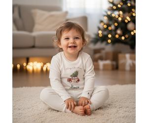 Personalisiertes Weihnachts Langarmshirt für Kinder mit Name | Schmatzepuffer - 98 / Plott