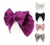 Pesaat Baby Mützen für Mädchen - Neugeborenen & Erstlingsmützen (0-3 Jahre) - Baumwolle, Mit Schleife - Herbst & Winter (5er Set, D)