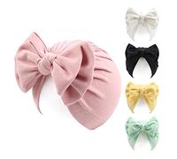 Pesaat Baby Mützen für Mädchen - Neugeborenen & Erstlingsmützen (0-3 Jahre) - Baumwolle, Mit Schleife - Herbst & Winter (5er Set)