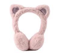 Pesaat Kinder Ohrenwärmer Winter aus Weichem Plüsch Mädchen Jungen Wärmendes Ohrenschützer mit Süße KatzeÖhrche (Haut rosa)