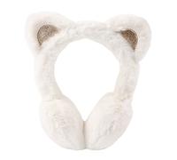 Pesaat Kinder Ohrenwärmer Winter aus Weichem Plüsch Mädchen Wärmendes Ohrenschützer mit Süße KatzeÖhrche (Weiß Katze)