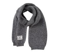 Pesaat Winter Schal Baby Kinder Strickschal 100% Baumwolle Warmes Langer Halstuch Mädchen Jungen Weicher Schön Schals (Schwarz Grau)