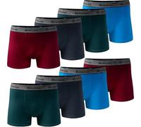 Pesail Jungen Boxershorts, 5er/10er Pack, Größen 110-176, aus Baumwolle, Bequeme Unterhose, enganliegende Retroshorts ohne kratzenden Zettel 146-152 10er Pack Farbmix 1