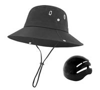 Pesoncarl Sonnenhut mit Fahrradhelm, kollisionssicher, tragbarer Fischerhut mit breiter Krempe und verstellbarem Seil für Damen und Herren, Reiten, Reisen Urlaub, Schwarz