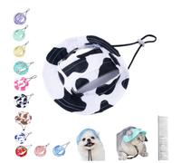 Pet Adjustable Umbrella Hat with Ear Holes Summer Visor Cap (Cow,L) | Lightweight Breathable Design with Adjustable Chin Strap