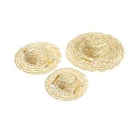 Pet Sombrero Strohhut Sommer Sonnenschutzhut verstellbar Hawaii Garden Sun Bucket Cap Strandhut für Welpen kleine Hunde Katzen Größe SML (Beige, S)