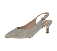 Peter Kaiser Sling Pumps beige sand Glitzer 79643 für Damen, silber, Größe 40 EU / 6,5 UK
