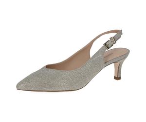 Peter Kaiser Sling Pumps beige sand Glitzer 79643 für Damen, silber, Größe 41 EU / 7,5 UK