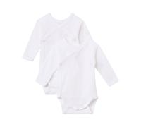 Petit Bateau - Bekleidung Lot de 2 Bodies Croisés Manches Longues Unis - weiß - Größe 3M