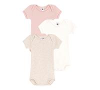 Petit Bateau 3er-Pack Bodys kurzarm 68 weiß/beige/rosa
