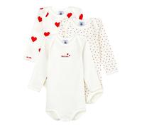 Petit Bateau 3er-Pack Bodys langarm Herzen 92