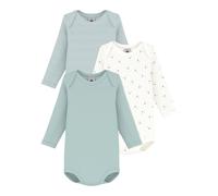Petit Bateau 3er-Pack Bodys langarm Ringel Bär 74 natur/grün