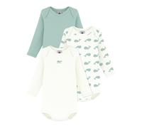 Petit Bateau 3er-Pack Bodys langarm Wale 80 natur/mint