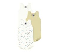 Petit Bateau 3er-Pack Bodys ohne Arm Ringel Schildkröte 62 natur/gelb