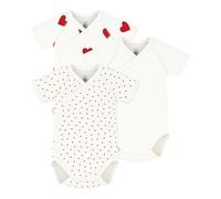 3er-Pack Baby Kurzarm-Wickelbodys, Bio-Baumwolle Oeko-Tex PETIT BATEAU weiß/herzen Gr. 68