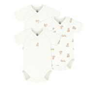Petit Bateau 3er-Pack Wickelbodys kurzarm Bären 62 natur/beige