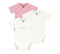 Petit Bateau 3er-Pack Wickelbodys kurzarm Herzen 50 natur/bunt