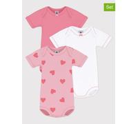 PETIT BATEAU 3er-Set: Bodys in Pink - Größe 74 | Baby Bodys