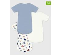 Petit Bateau 3er-Pack Bodys kurzarm Ringel Hunde 74 natur/bunt