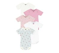 Petit Bateau 5er-Pack Bodys kurzarm Blumen Herzen 74 natur/bunt
