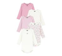 Petit Bateau 5er-Pack Bodys langarm Blumen Herzen 80 natur/rosa