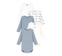 Petit Bateau 5er-Pack Bodys langarm Ringel Wale 74 natur/blau