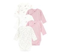 Petit Bateau 5er-Pack Wickelbodys langarm Blumen Ringel 74 natur/rosa