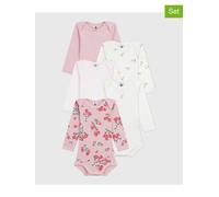 Petit Bateau 5er-Pack Bodys langarm Blumen Ringel 74 rosa/bunt