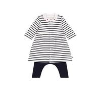 Petit Bateau A0BBU Langarmkleid Und Leggings Baby Mädchen Marshmallow/Smoking 3 Monate