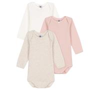 Petit Bateau 3er-Pack Bodys langarm 92 natur/beige/rosa