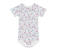 Petit Bateau Body kurzarm Rüschekragen Blumen 86 natur/bunt