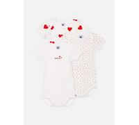 3er-Pack Baby Kurzarmbodys PETIT BATEAU, Bio-Baumwolle weiß Gr. 62