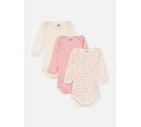 Petit Bateau 3er-Pack Bodys langarm Herzen Ringel 62 natur/rosa