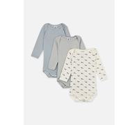Petit Bateau 3er-Pack Bodys langarm Wale Ringel 68 natur/blau
