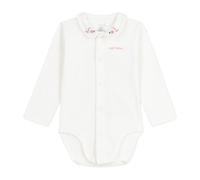 Baby Body mit besticktem Kragen Blumen PETIT BATEAU weiß Gr. 56