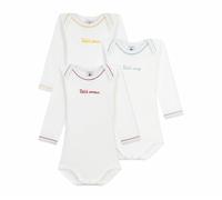 Petit Bateau Lot de bodies manches longues en coton imprimé étoiles bébé