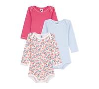 Petit Bateau Lot de bodies manches longues en coton imprimé fleuri bébé