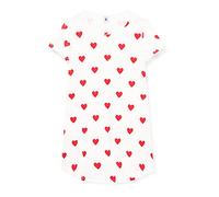 Petit Bateau Mädchen Kurzarm-Nachthemd, Weiss Marshmallow / Rot Terkuit, 6 Jahre