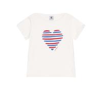 Kinder T-Shirt mit Herzmotiv PETIT BATEAU weiß Gr. 92/98