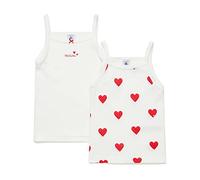 2er-Pack Mädchen Trägertops aus Bio-Baumwolle PETIT BATEAU weiß herzen Gr. 110