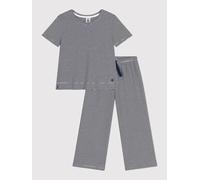 Petit Bateau Mädchen Schlafstrampler A0ck1, Blau/Weiß, 6 Jahre