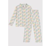 Petit Bateau A0AVZ Langarm-Pyjama Mädchen Marshmallow/Multico 2 Jahre