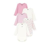 Petit Bateau 5er-Pack Bodys langarm Blumen Herzen 62 natur/rosa