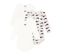 3er-Pack Langarmbodys Baby PETIT BATEAU weiß Gr. 62