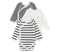 Petit Bateau - Bekleidung Lot de 3 bodies Croisés Manches Longues Marinière - weiß - Größe 00M