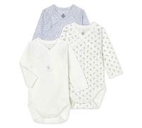 Petit Bateau Wickel Body Langarm 54850 weiss bedruckt Bärchen 3er Pack (N46)