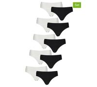 Bikinislip PETITE FLEUR, Damen, Gr. 48/50, schwarz-weiß (weiß, schwarz), Single Jersey, Obermaterial: 95% Baumwolle, 5% Elasthan, unifarben, körpernah, Unterhosen, aus elastischer Baumwolle (867496-48