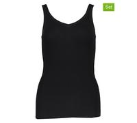 Achselhemd PETITE FLEUR, Damen, Gr. 46 (46), N-Gr, schwarz, Feinripp, Obermaterial: 100% Baumwolle, unifarben, basic,casual, körpernah, tiefer Rundhals, ärmellos, Unterhemden, aus reiner Baumwolle, Ta