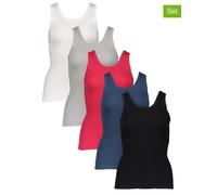 Unterhemd PETITE FLEUR Gr. 38/40, N-Gr, bunt (rot, marine, grau, meliert, weiß, schwarz) Damen Unterhemden (707815-38) rot, marine, grau, meliert, weiß, schwarz